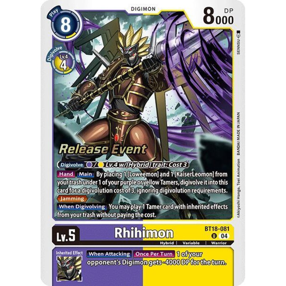Rhihimon - Release Special Booster 2.0 Celebration Event Cards (BT18-19_PR)